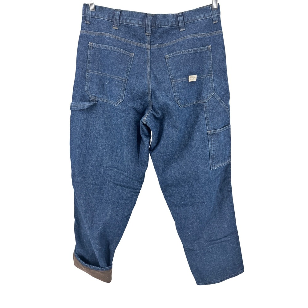Vintage Wrangler Lined Insulated Carpenter Jeans Dark Wash Denim Size 34x32‎